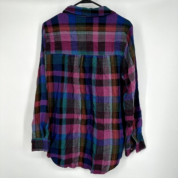 beach lunch lounge plaid button down size large‎ - Picture 2 of 5